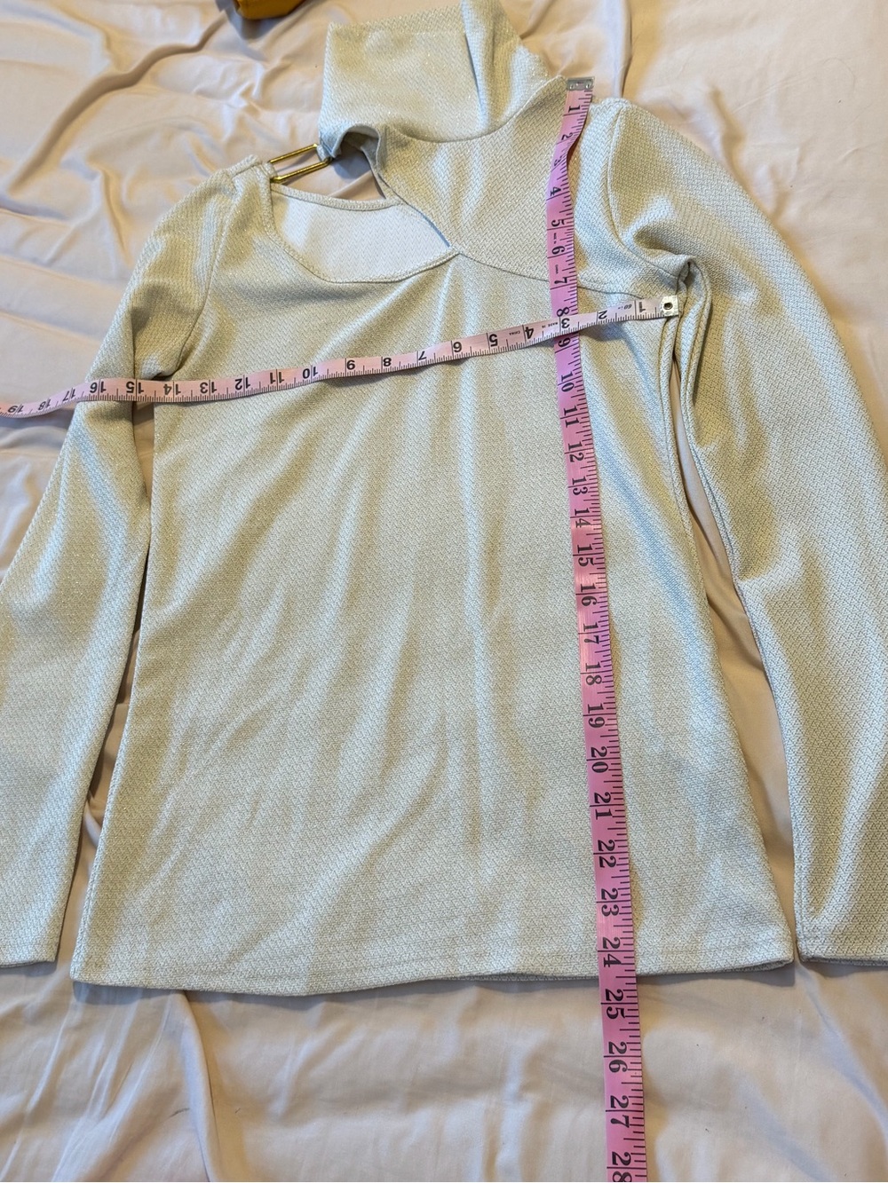 Cream Long Sleeve Textured Top